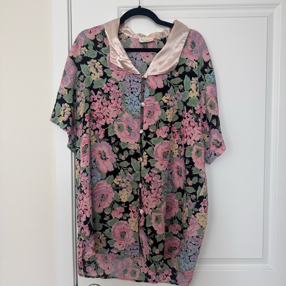 Vintage Victorias Secret Floral Pajama Nightgown M/L